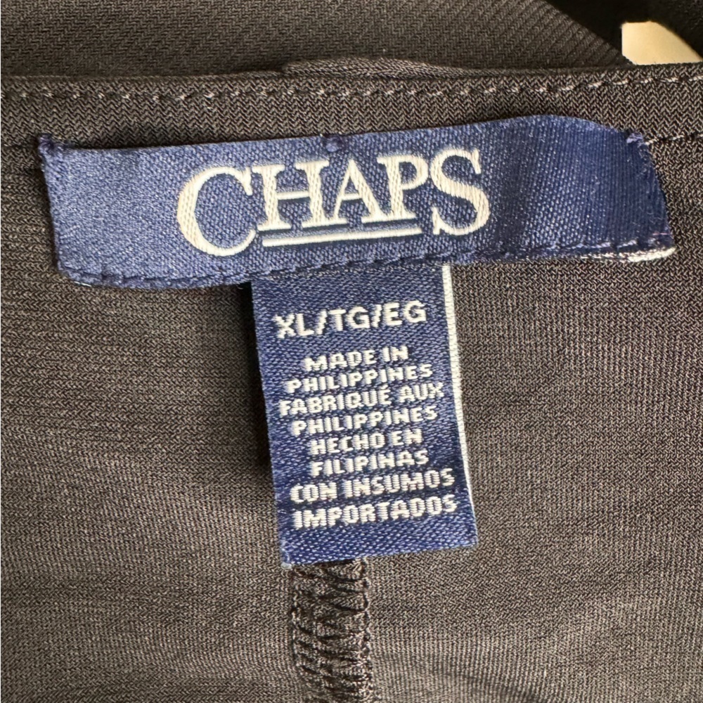 Chaps Tie-Front Fit-&-Flare Black Dress Size XL NWT - Picture 7 of 11